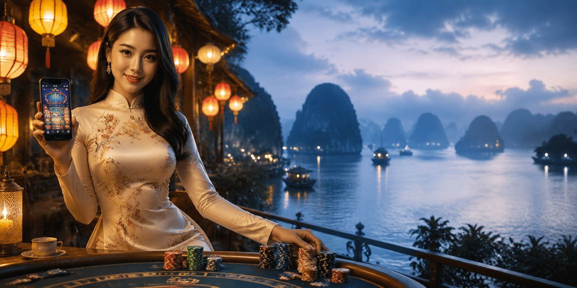 Người chơi trải nghiệm casino mobile tại phố đèn lồng Hội An